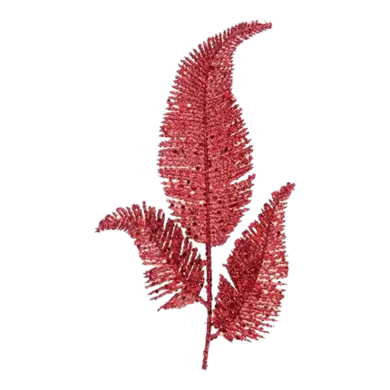 Palmbladeren op steel - Decoratie - Rood - 18x25cm