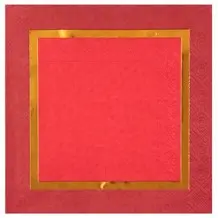 Papieren servetten Christmas Chic - Rood/Goud - Set van 20