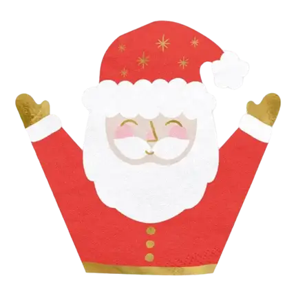 20 papieren servetten van de kerstman - 16x15cm