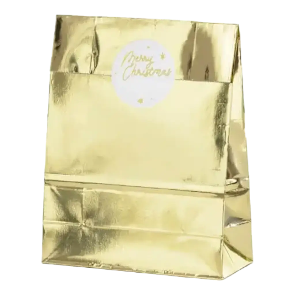 Goud metallic geschenkzakje - 18.5x28.5x8cm - Set van 3