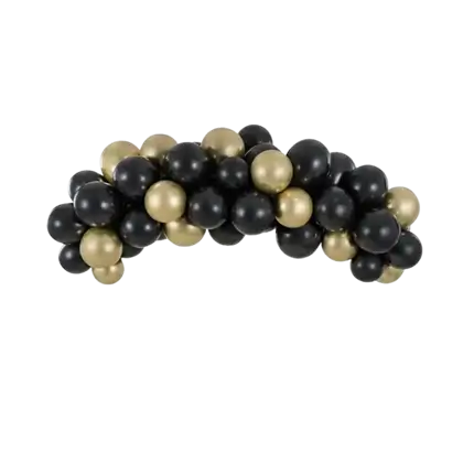 Gouden en zwarte ballonboog - 200cm