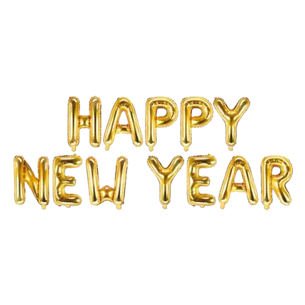 BALLONNEN LETTER GELUKKIG NIEUWJAAR - GOUD - 422X46CM