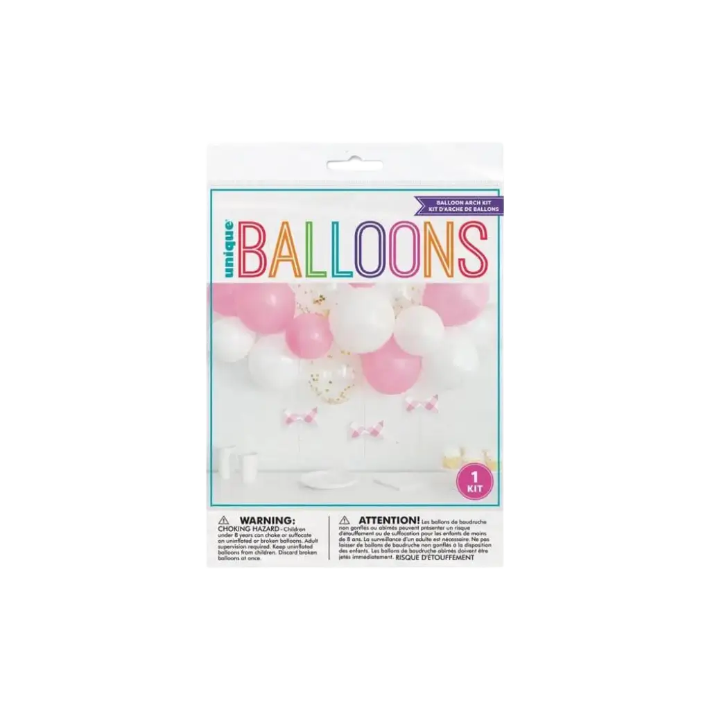 Ballonnenpakket voor boog - Roze/Wit/Transparant