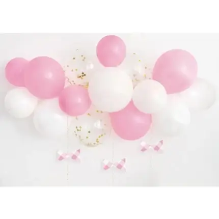 Ballonnenpakket voor boog - Roze/Wit/Transparant