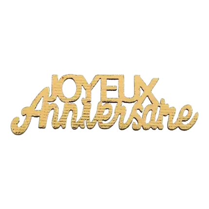 Gelukkige Verjaardag Houten Confetti Goud (Set van 10)