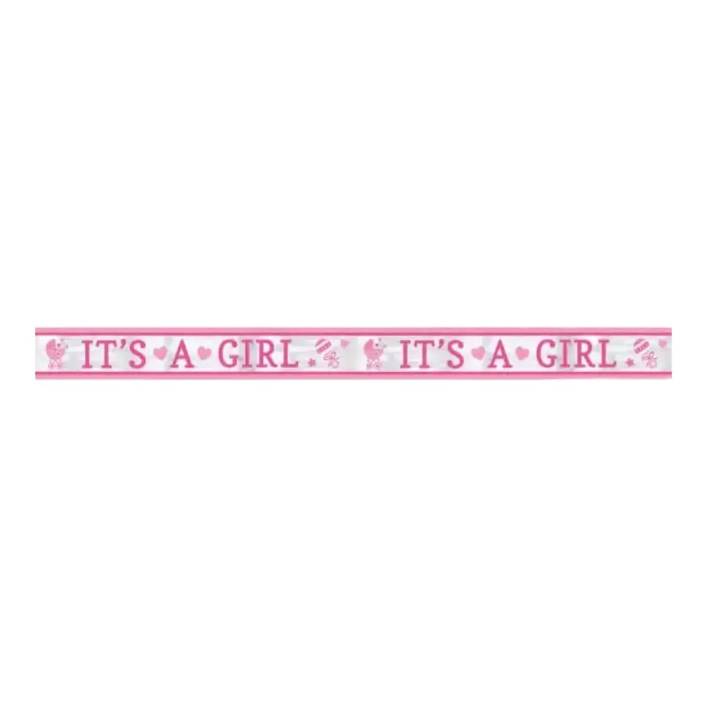 IT'S A GIRL slinger roze 76x12,7cm
