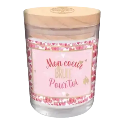 Glazen kaars Mijn hart brandt voor jou