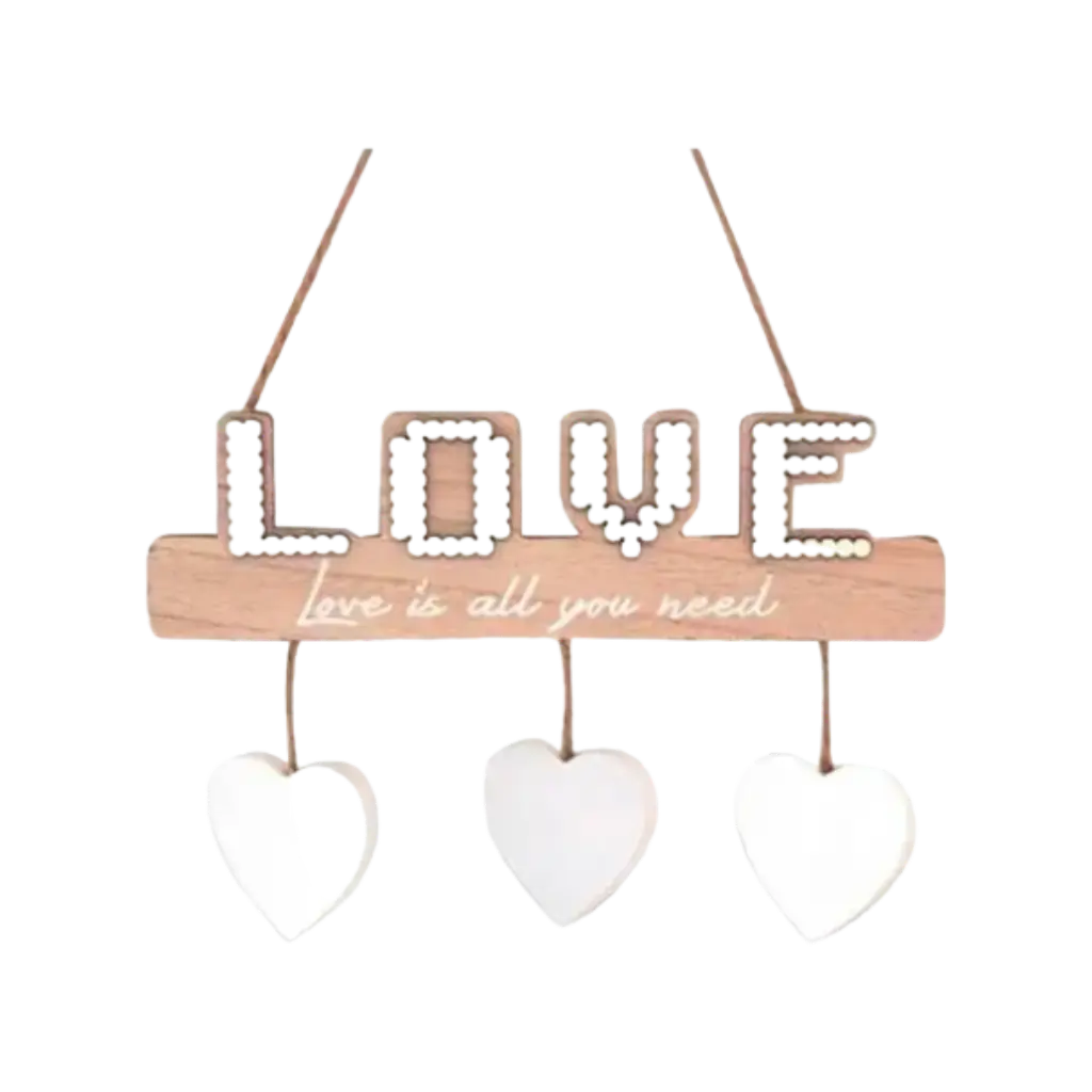 Houten hanglamp "LOVE