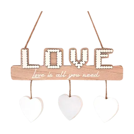 Houten hanglamp LOVE