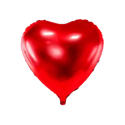 Rode hart aluminium ballon - 45cm