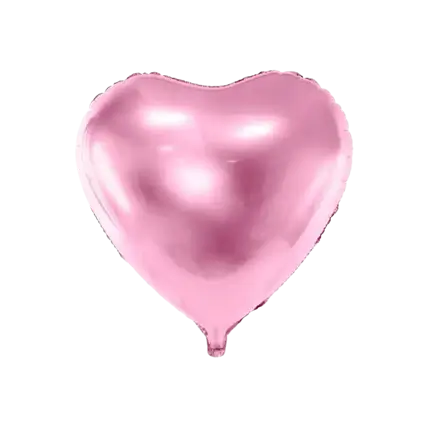 Roze hart aluminium ballon - 45cm