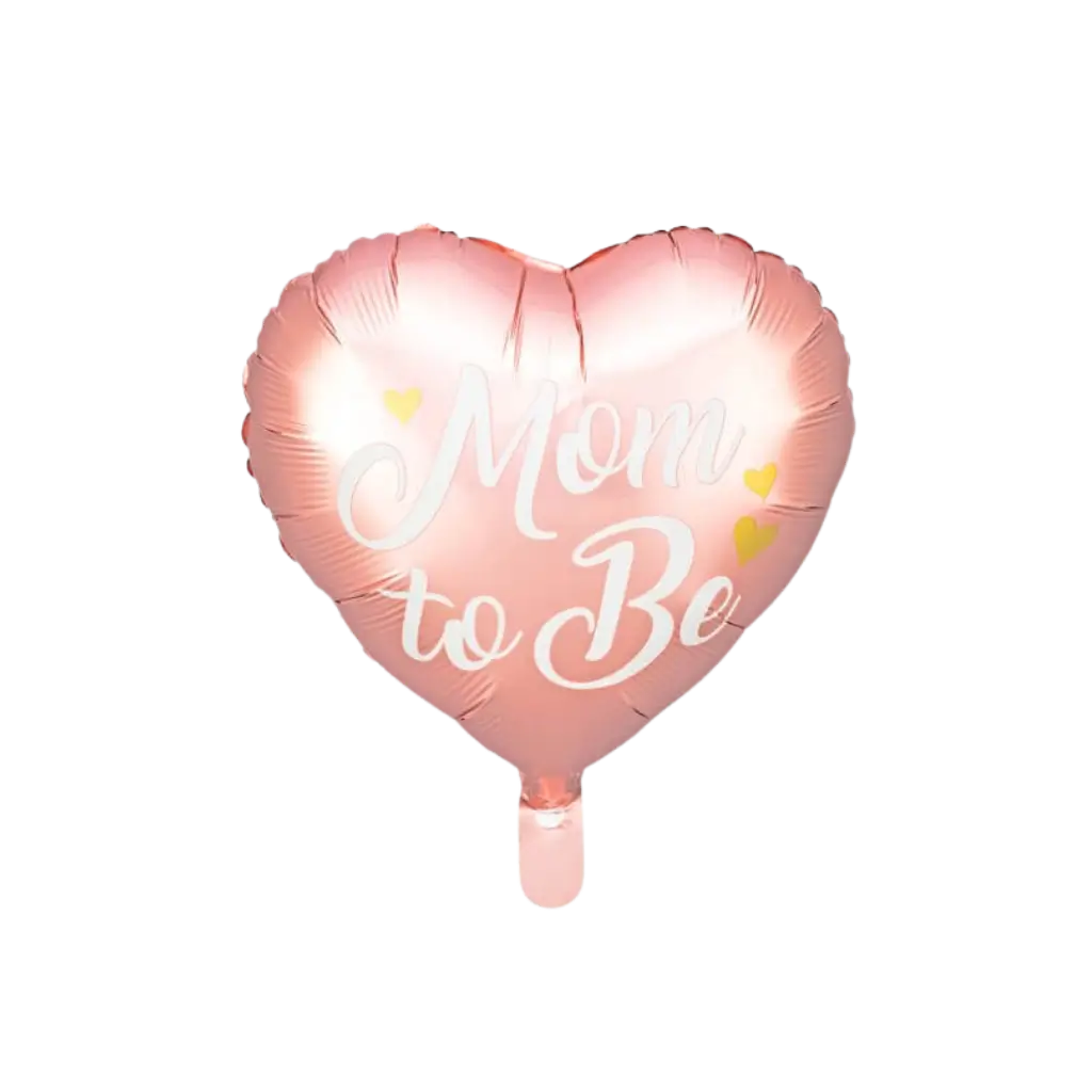 Aanstaande mama roze aluminium hart ballon ø35cm