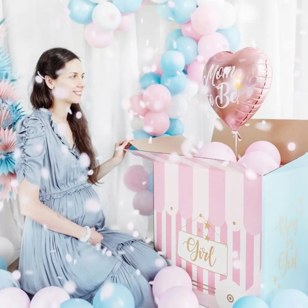 Aanstaande mama roze aluminium hart ballon ø35cm