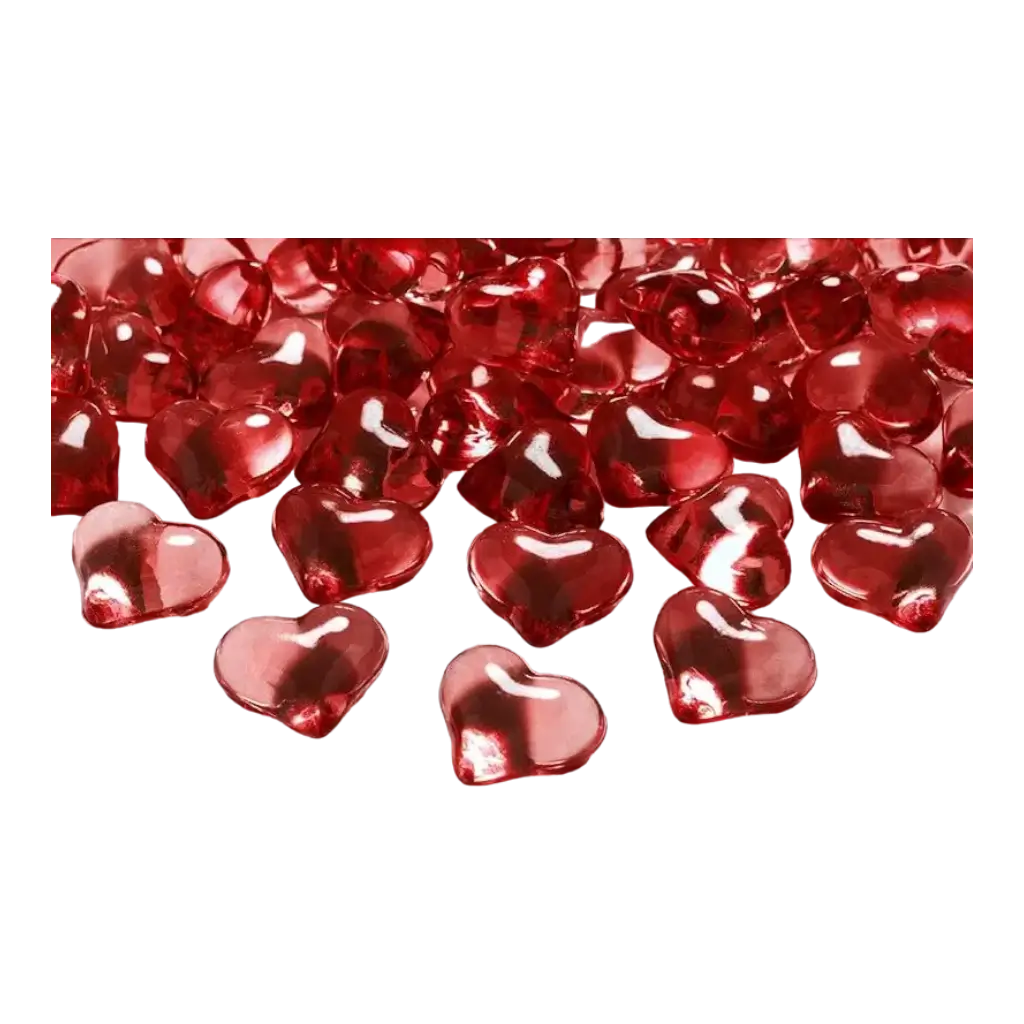 Rode kristallen harten - PARTIJ VAN 30 - 21mm