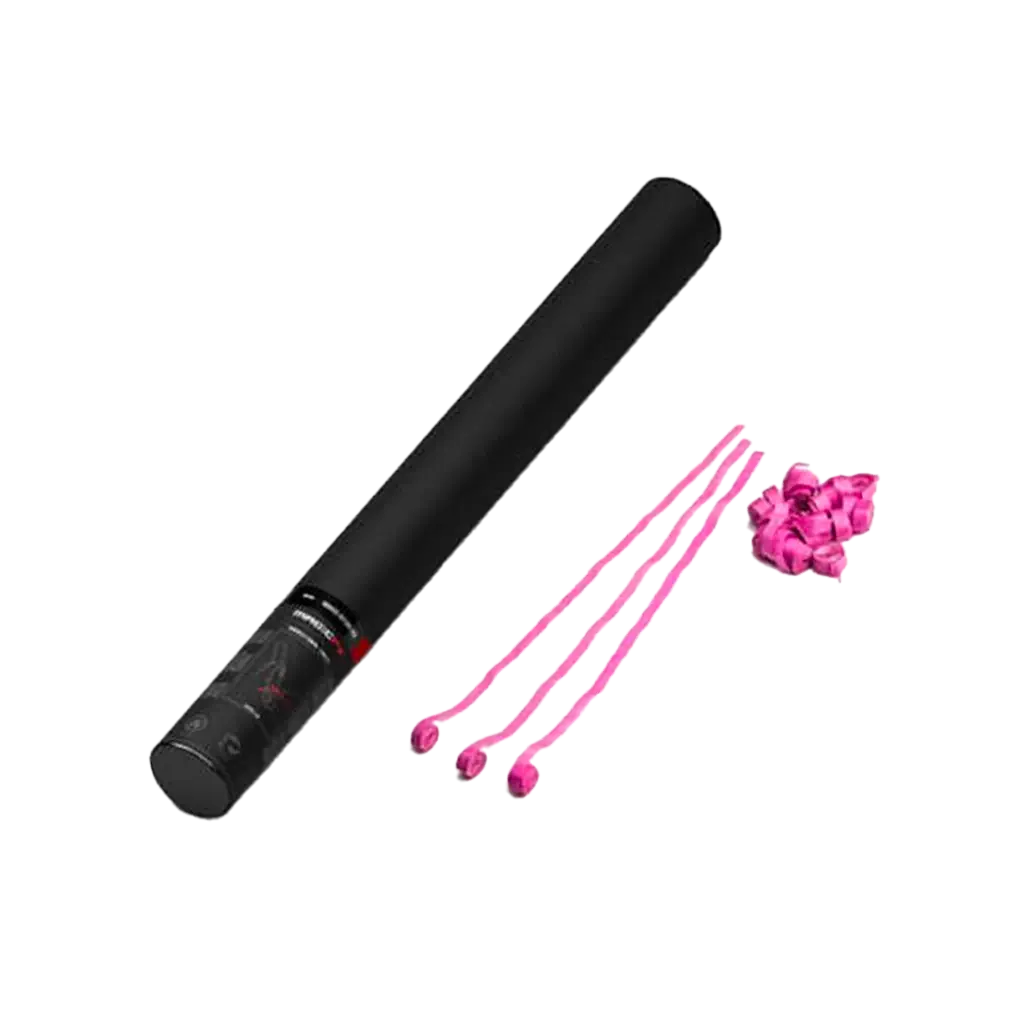 Handmatig confetti pistool - Roze spoel 50 cm - Magic FX