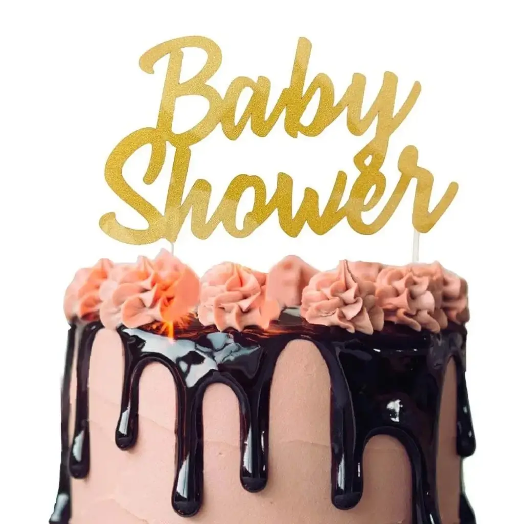 Gouden "Baby Shower" taartdecoratie