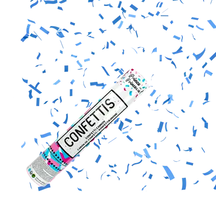 Prince 30cm blauw confetti kanon