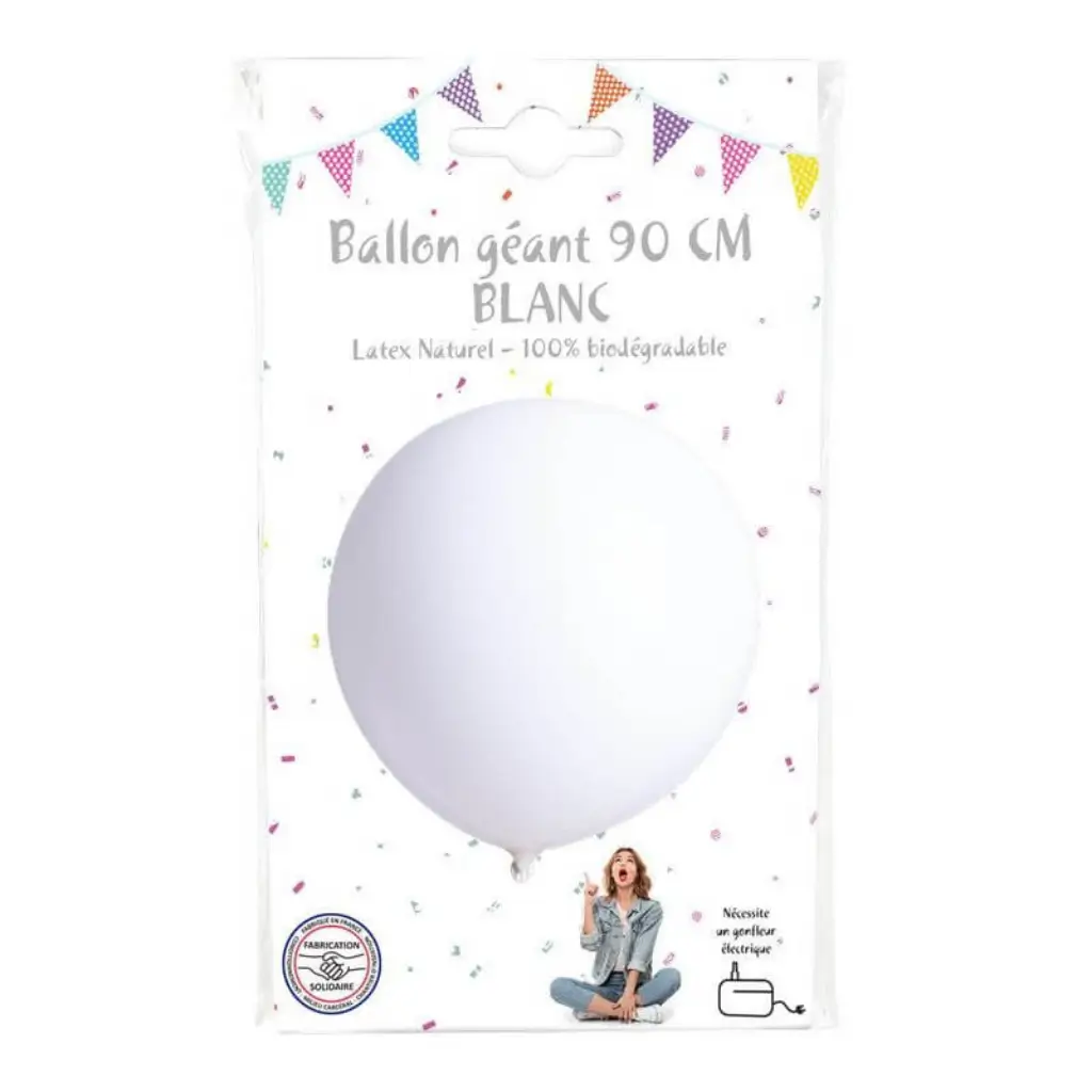 Reuze witte ballon 90cm - 100% biologisch afbreekbaar