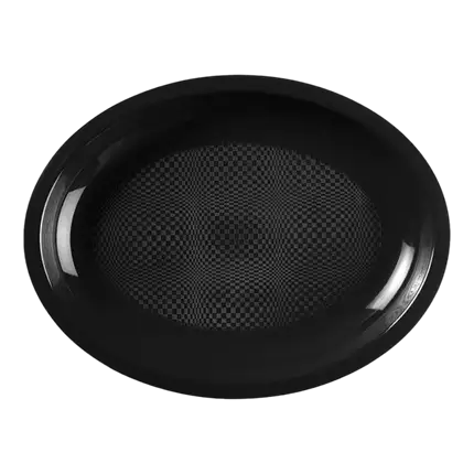 Zwart ovaal bord - 25.5x19cm - set van 25