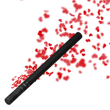 rood hart handmatig confetti pistool 80 cm