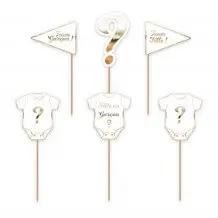 Gender reveal taartdecoratie lichaam - 6 stuks