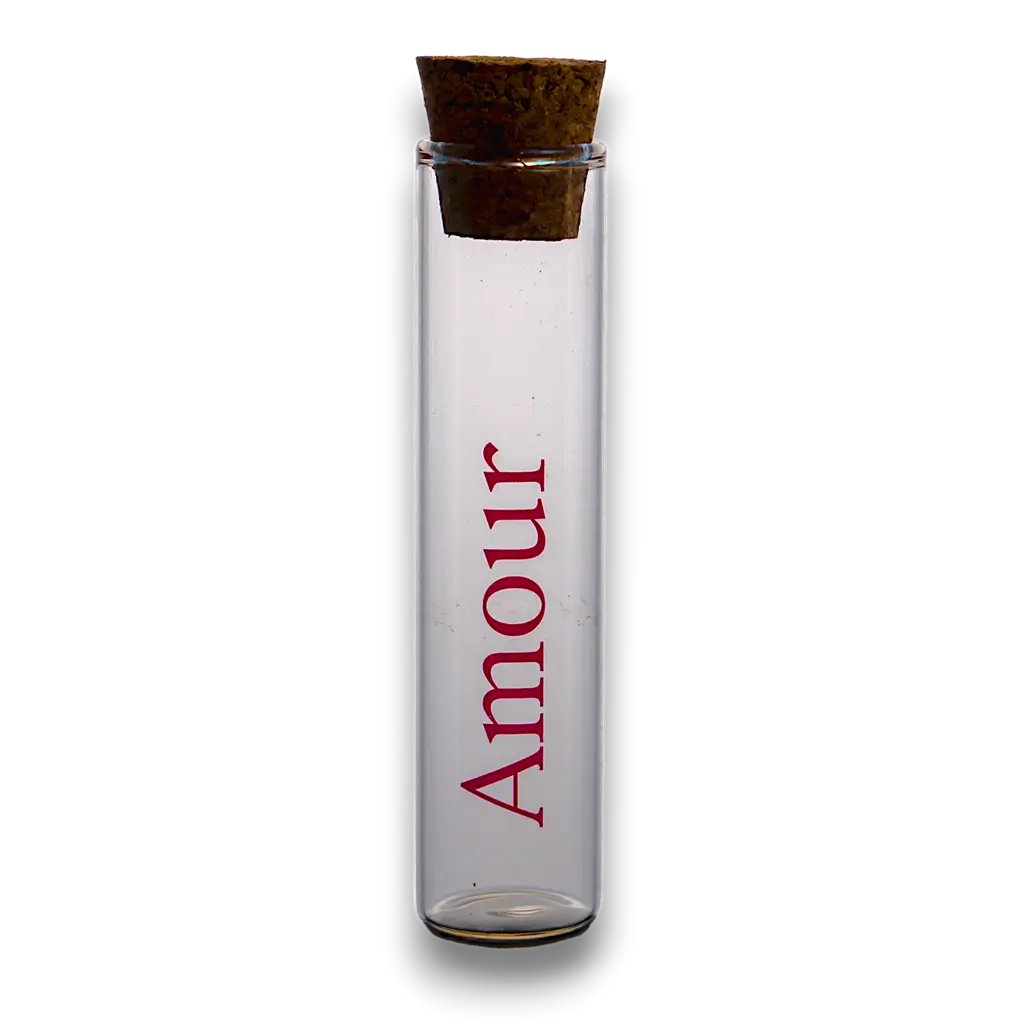Glazen flacon "Amour" - ø 2,2 x 10 cm (set van 48)