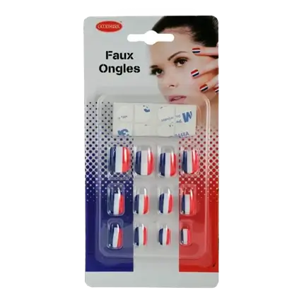 KUNSTNAGELS - BLAUW WIT ROOD - FRANKRIJK