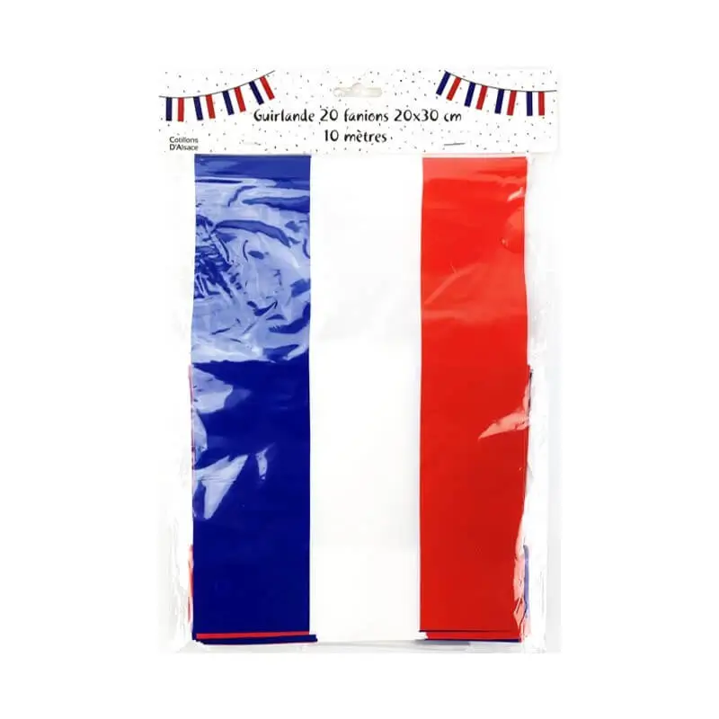 Frankrijk vlaggenslinger - 20 vlaggen - 10 meter - 20x30cm