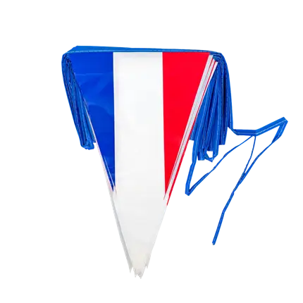 GUIRLANDE PLASTIC FANTIES FRANKRIJK - BLAUW WIT ROOD - 30x20