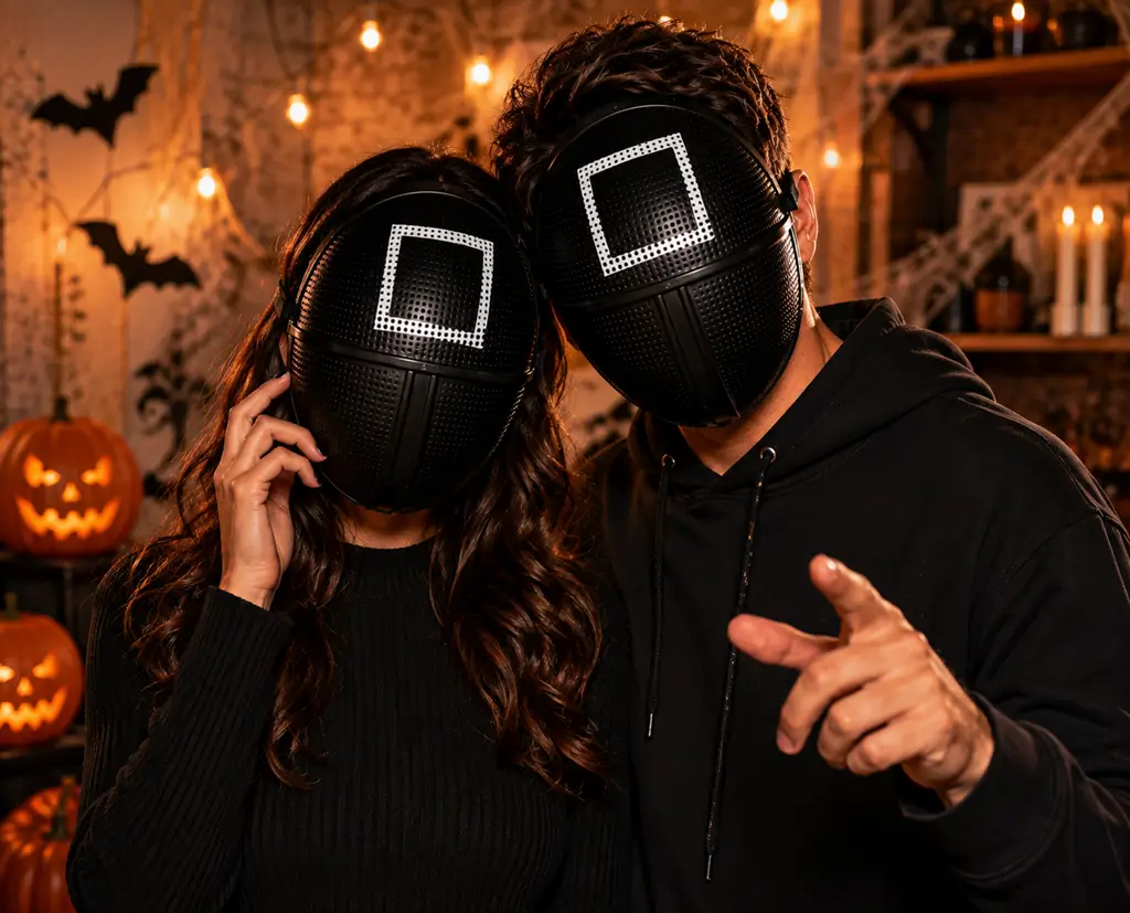 MASKER SPELER INKTVIS SPEL - VIERKANT