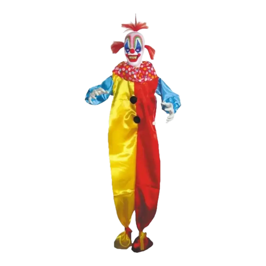 SUSPENSION CLOWN HORROR MENSELIJKE MAAT GEANIMEERD - 153CM