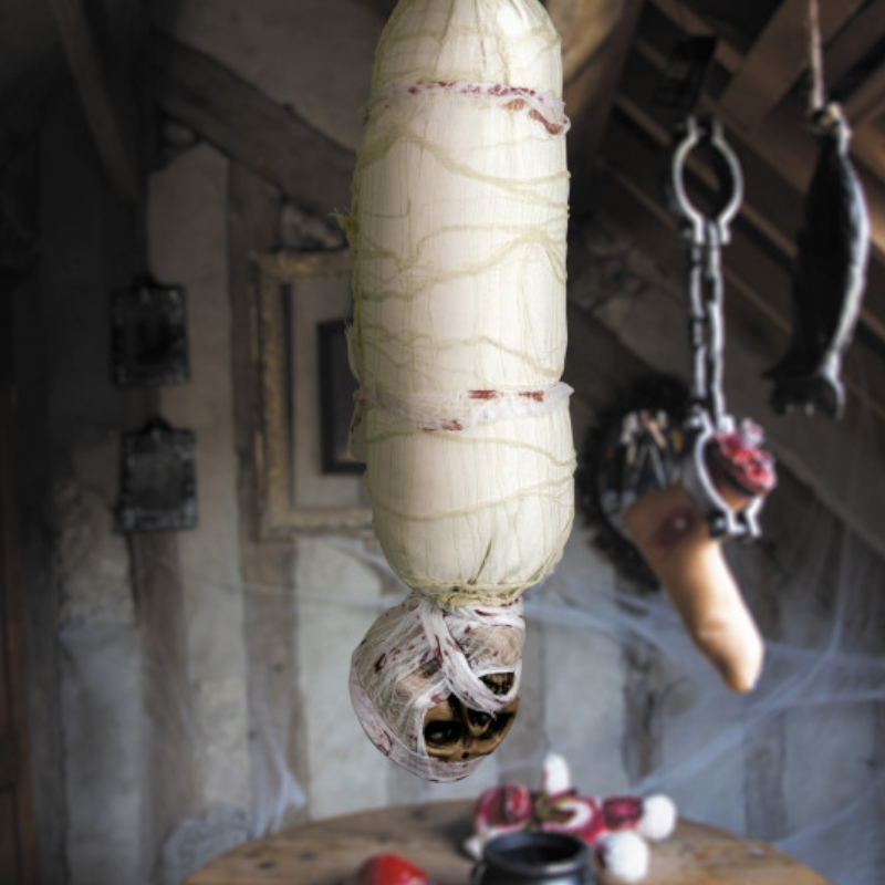 HANGENDE MUMMIE MET GELUID & ANIMATIE TE BEVESTIGEN - 90CM