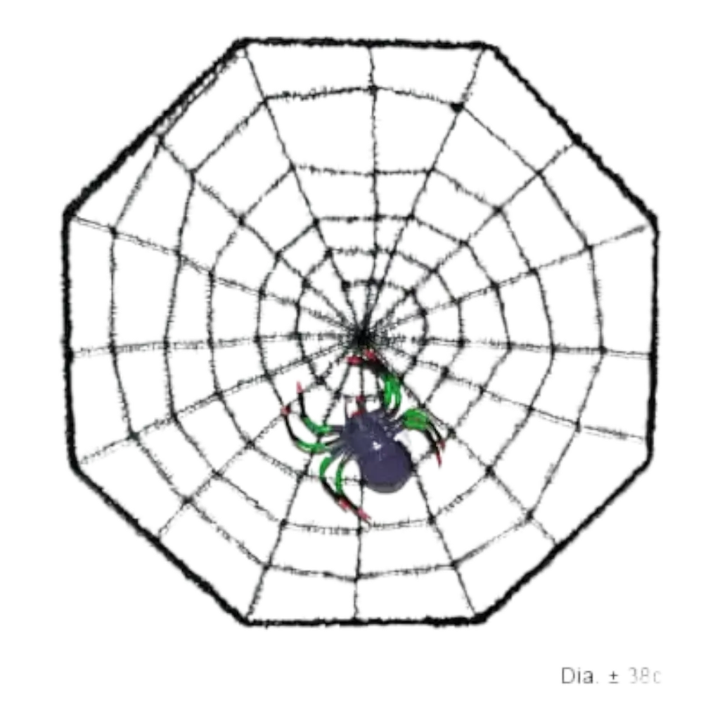 Spinnenweb en spin 38cm