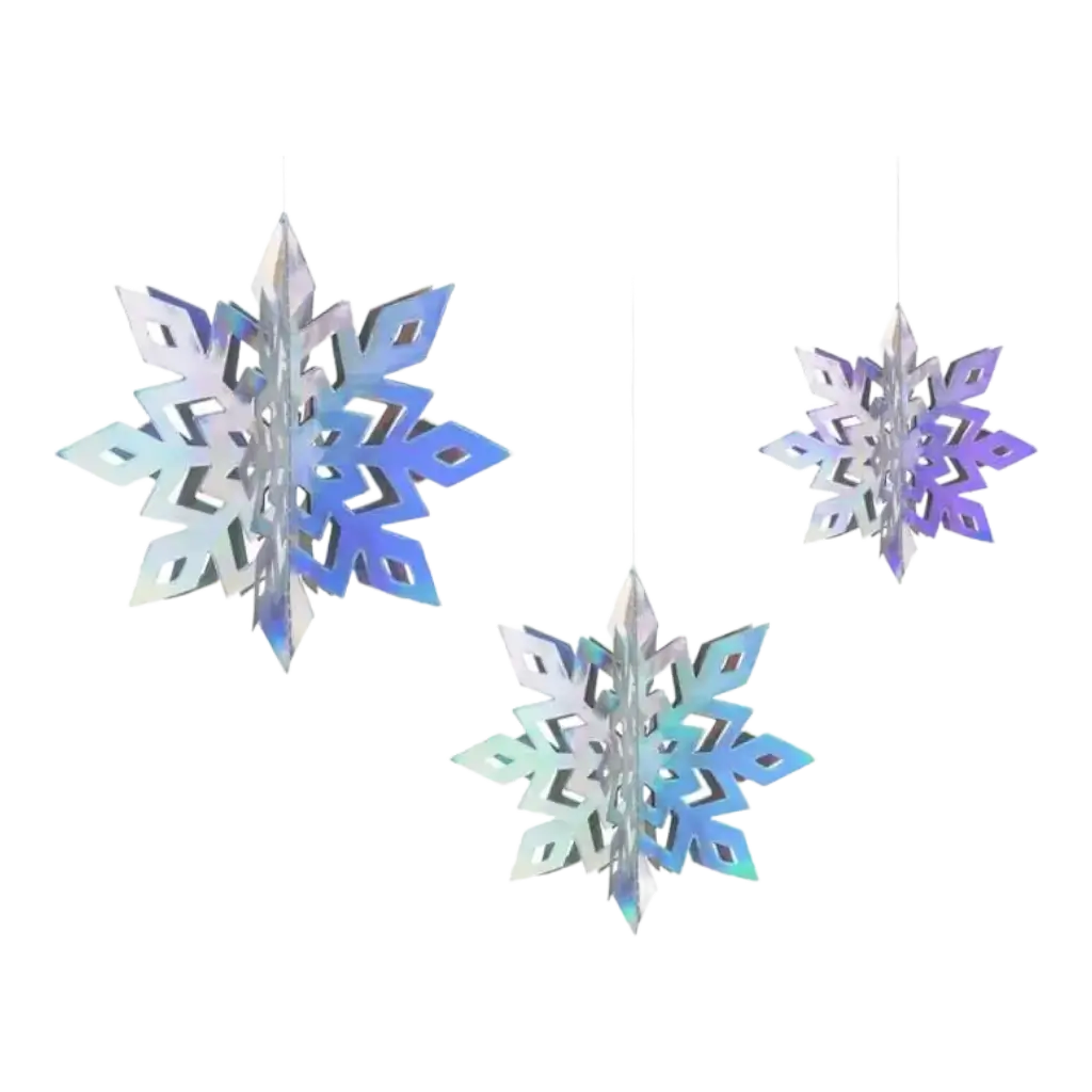 Set van 6 Snowflake hanglampen - Kerst - ø15/20/25cm