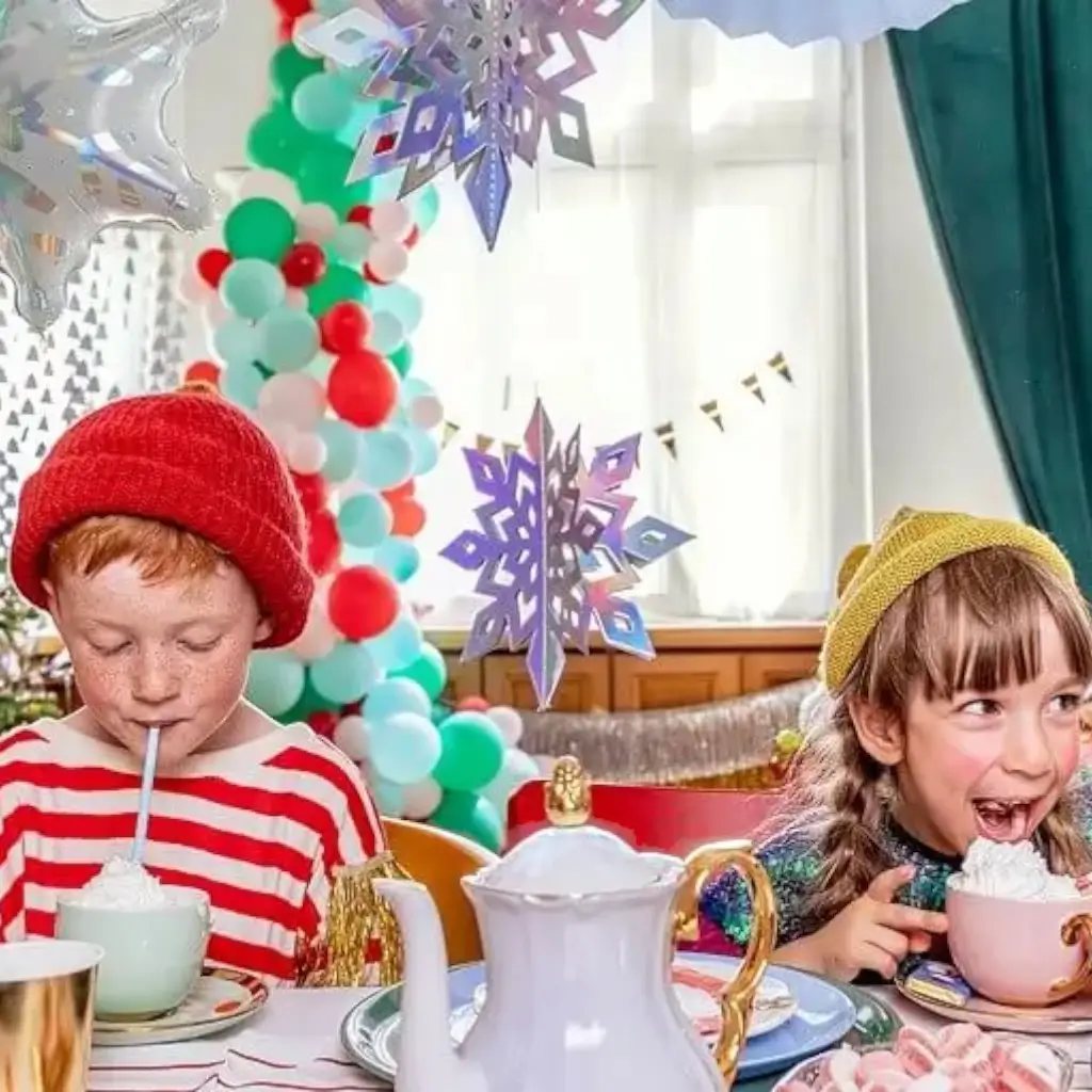 Set van 6 Snowflake hanglampen - Kerst - ø15/20/25cm