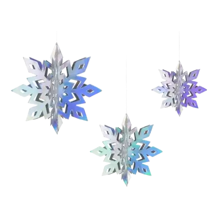 Set van 6 Snowflake hanglampen - Kerst - ø15/20/25cm