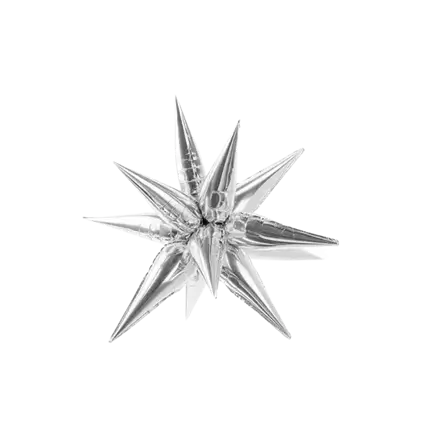 3D Ster Ballon - Mylar - Zilver 70cm