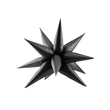 3D Ster Ballon - Mylar - Zwart - 90cm