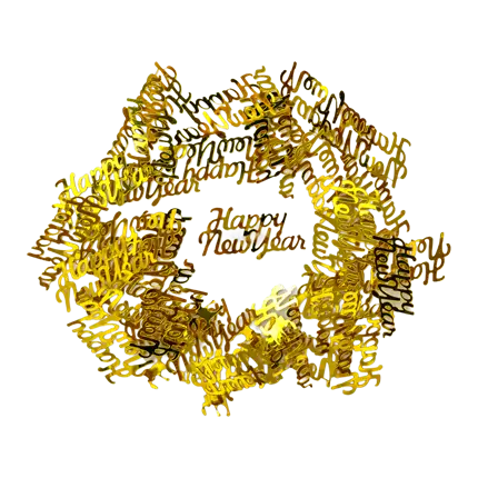 GELUKKIG NIEUWJAAR confetti - Goud - 4x2cm (3g)