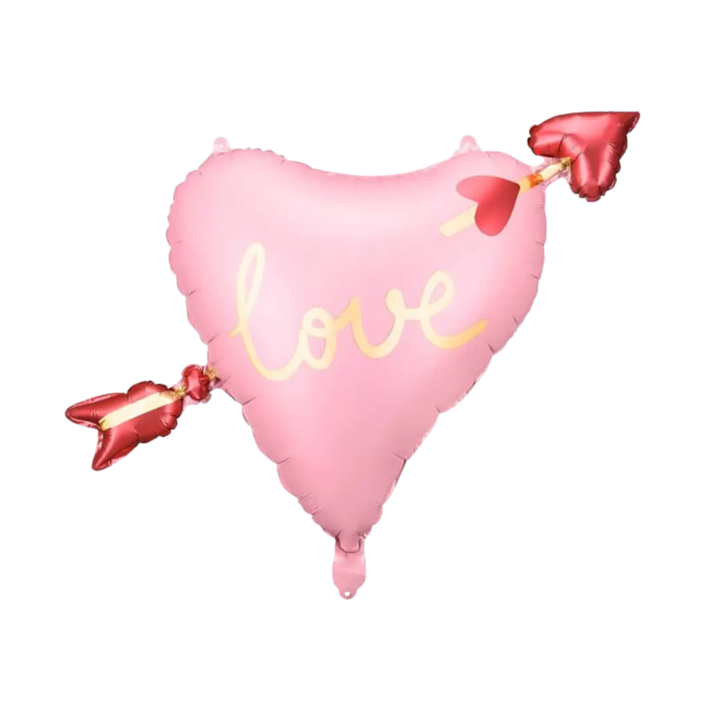 Folieballon - Roze Cupido Pijl Hart - 76 x 55 cm