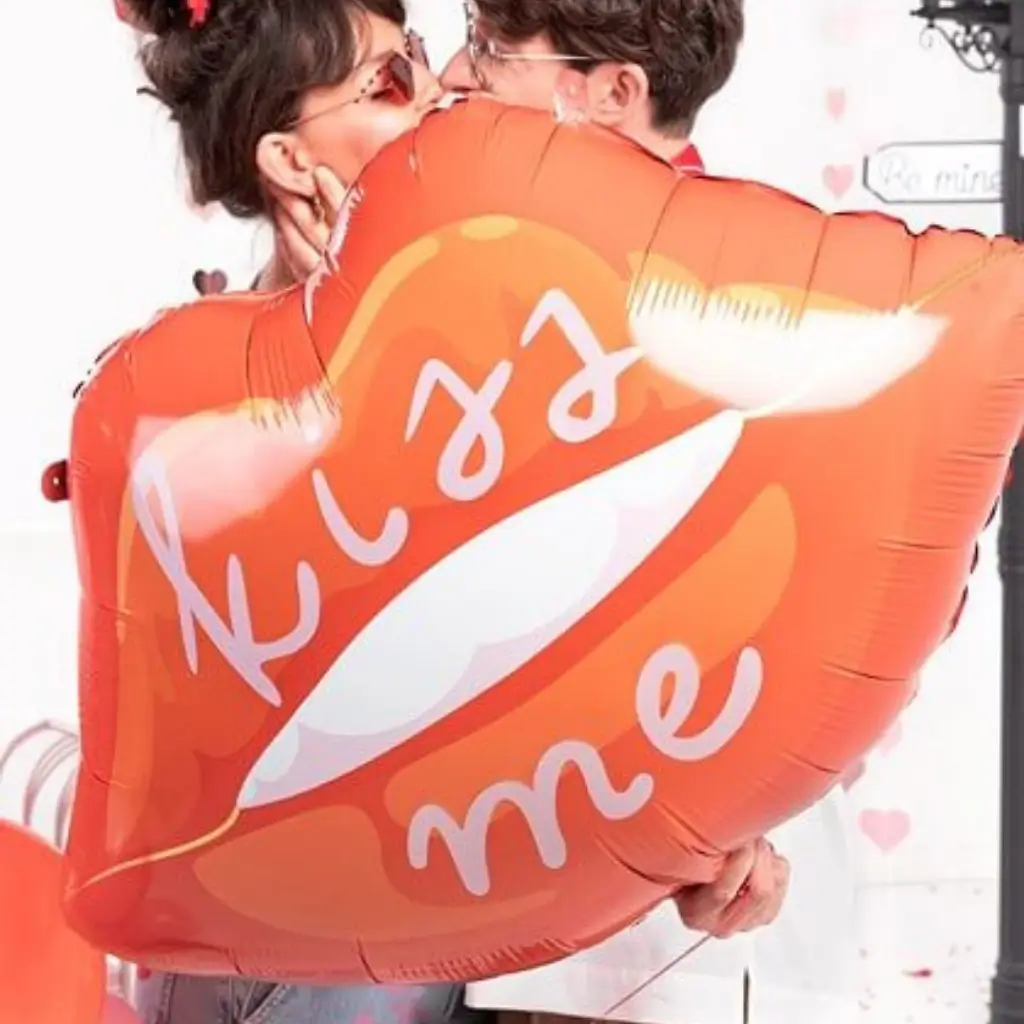Folieballon - "Kiss Me" Rode Lippen - 86.5x65 cm