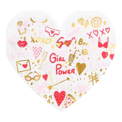 Papieren servetten - Hart - GIRL POWER - 16x15cm