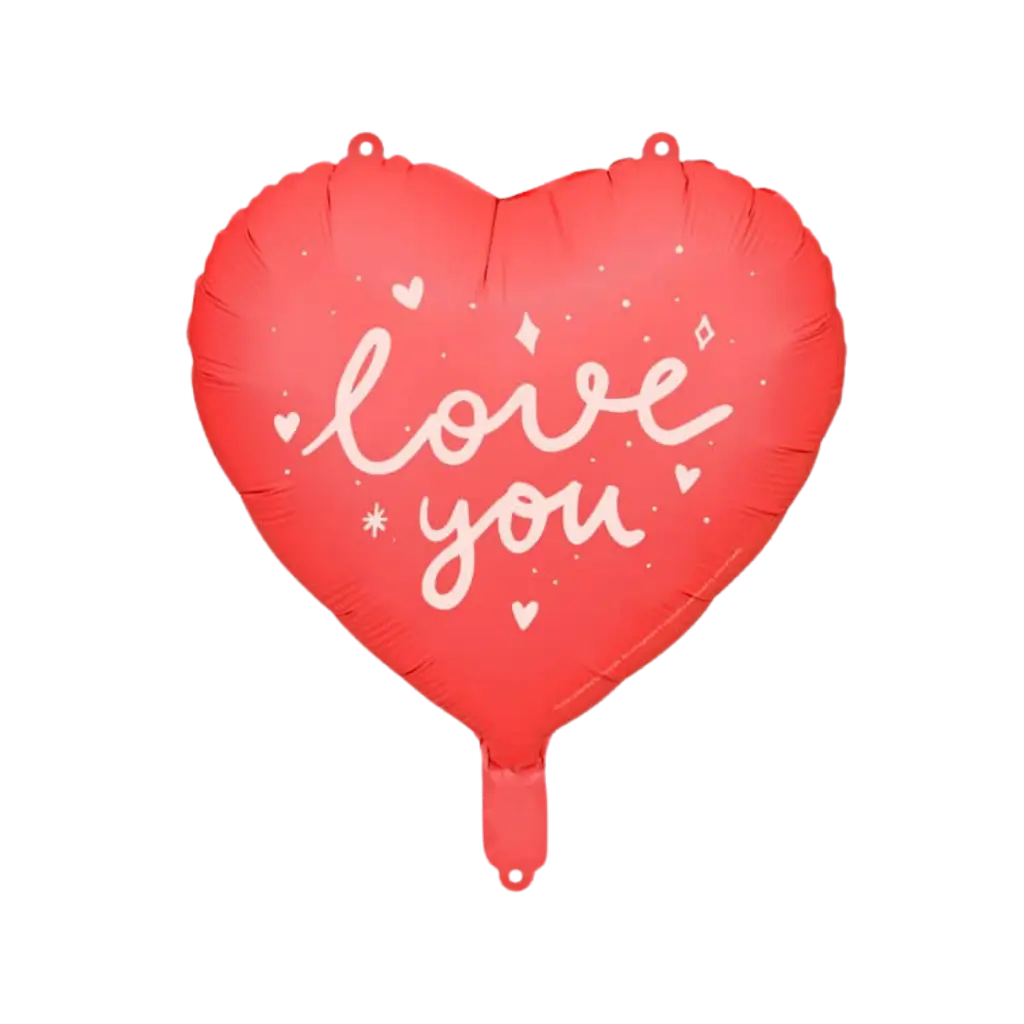 Folieballon - Rood Hart "LOVE YOU" - 45cm