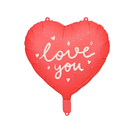 Folieballon - Rood Hart LOVE YOU - 45cm