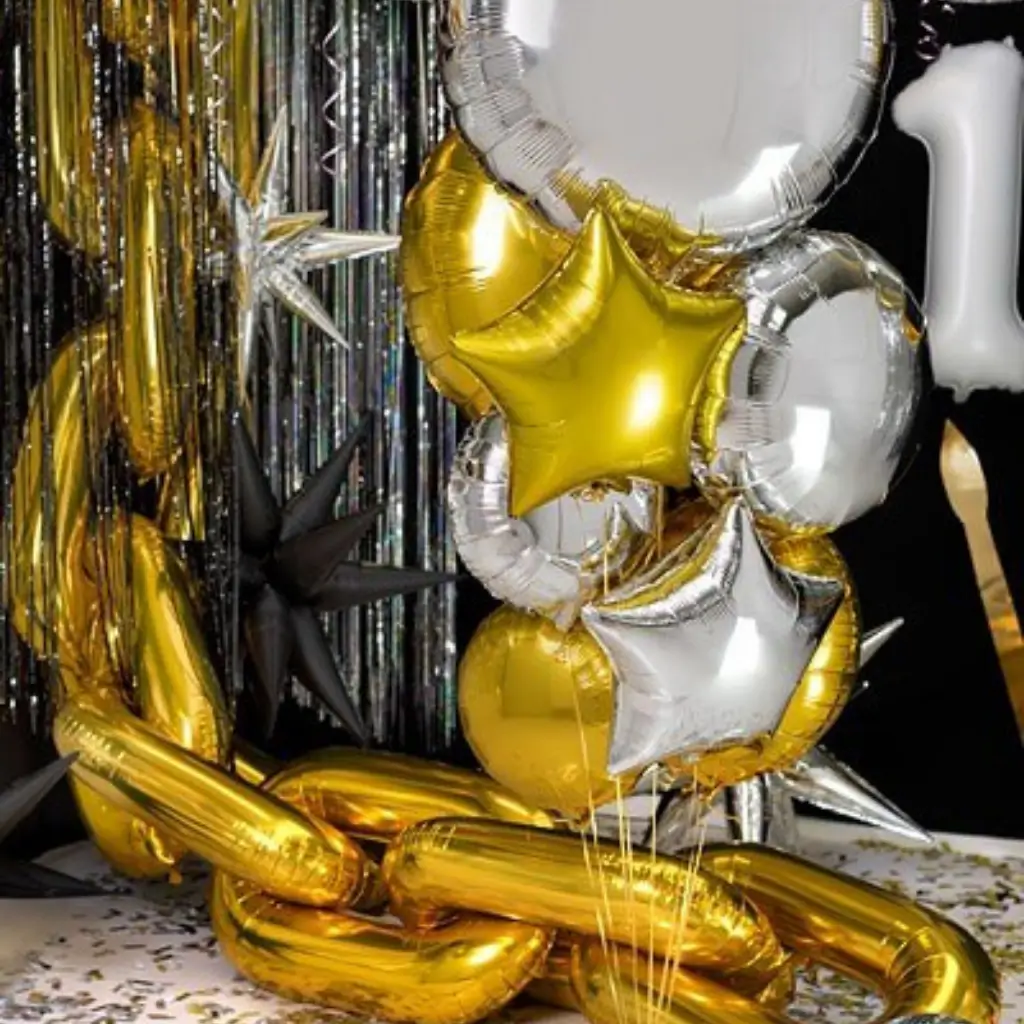 Ronde Spiegel Metallic Ballon - Goud - 80cm