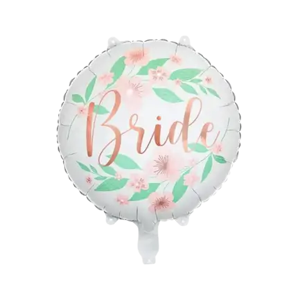 Folieballon - Bloemenpatroon met witte band - 45cm