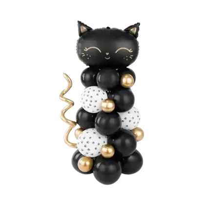 Gigantisch Ballonboeket Zwarte Kat - TE BOUWEN - 83x140cm