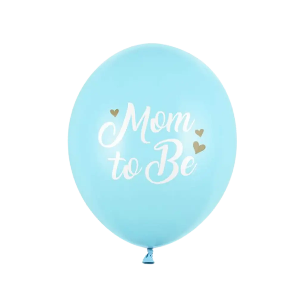 Set van 6 Blauwe "Mum To Be" Ballonnen - 30cm