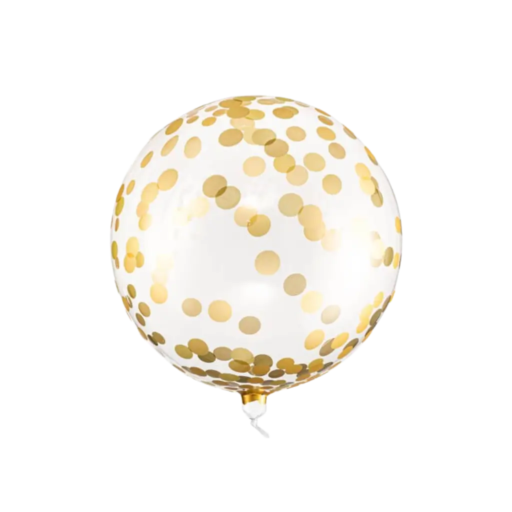 Mylar Ballon - Doorzichtig met Gouden Stippen - 40cm