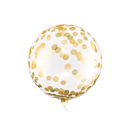 Mylar Ballon - Doorzichtig met Gouden Stippen - 40cm
